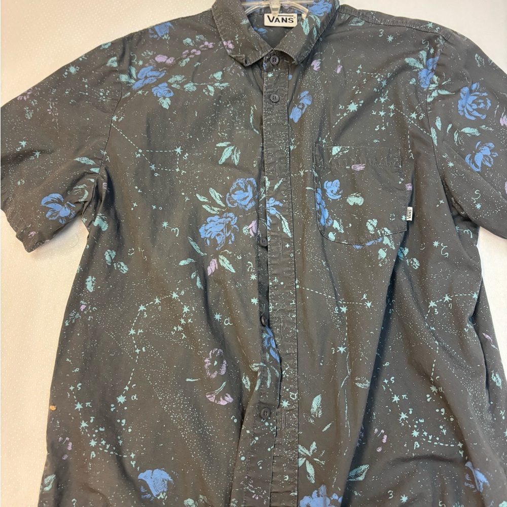 Vans Gray Floral Men's Shirt